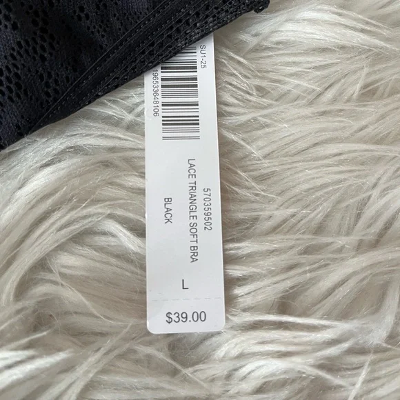 {Soma} Triangle Bralette with Lace in Black - Womens Large - NWT - Picture 11 of 13